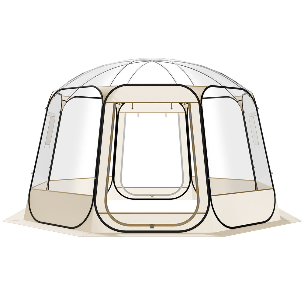 VEVOR Pop up Bubble Tent, 3.36 x 3.45 m Waterproof & UV-Resistant, Clear Camping Tent Shelter, Outdoor Garden Dome Igloo Tents with Windows, 540° Panoramic View, for 10-12 Persons Patio Backyard