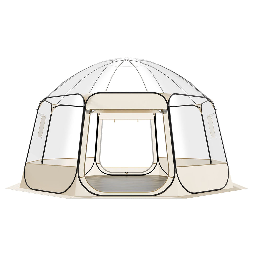 VEVOR Pop up Bubble Tent, 4.58 x 4.32 m Waterproof & UV-Resistant, Clear Camping Tent Shelter, Outdoor Garden Dome Igloo Tents with Windows, 540° Panoramic View, for 12-15 Persons Patio Backyard