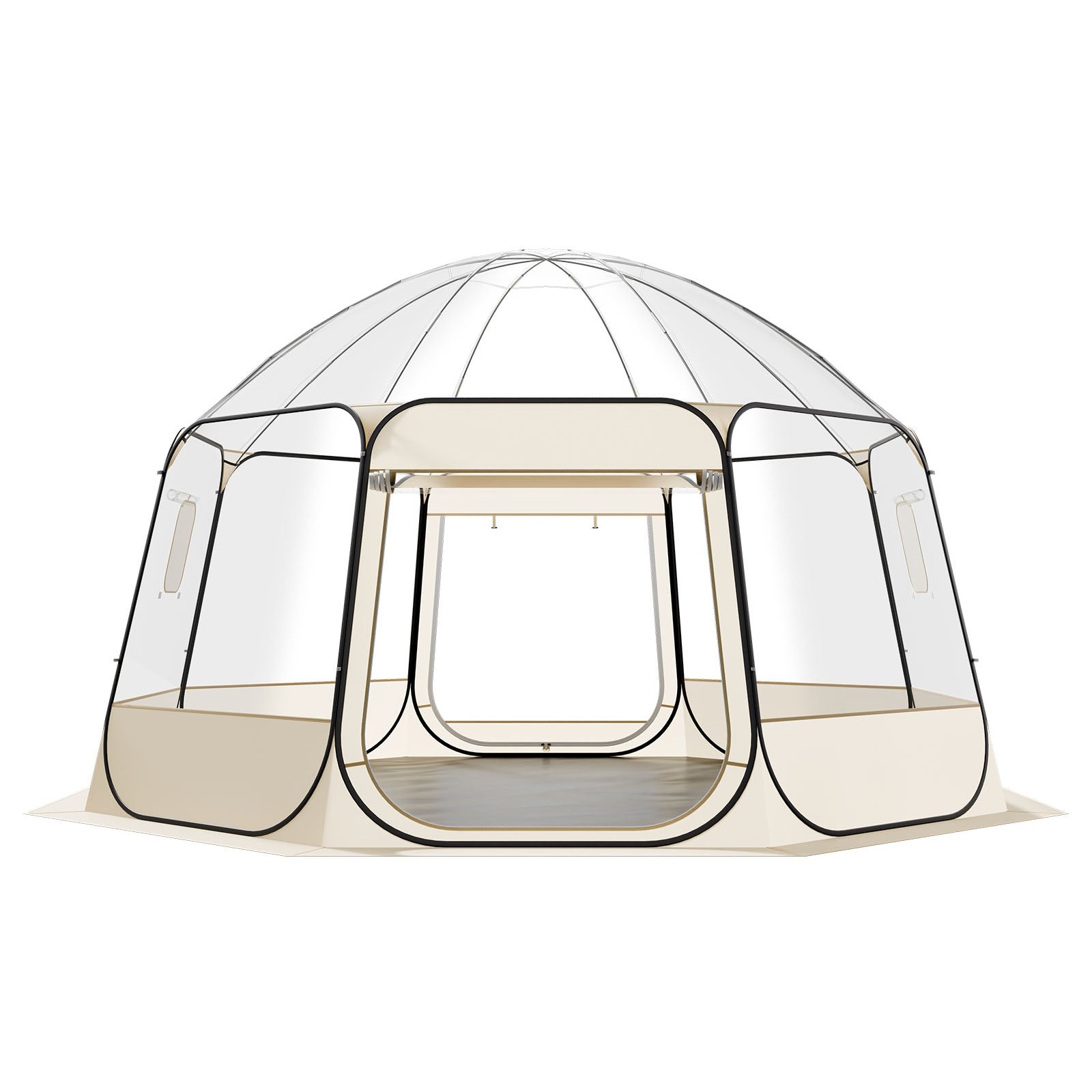 VEVOR Pop up Bubble Tent, 4.58 x 4.32 m Waterproof & UV-Resistant, Clear Camping Tent Shelter, Outdoor Garden Dome Igloo Tents with Windows, 540° Panoramic View, for 12-15 Persons Patio Backyard