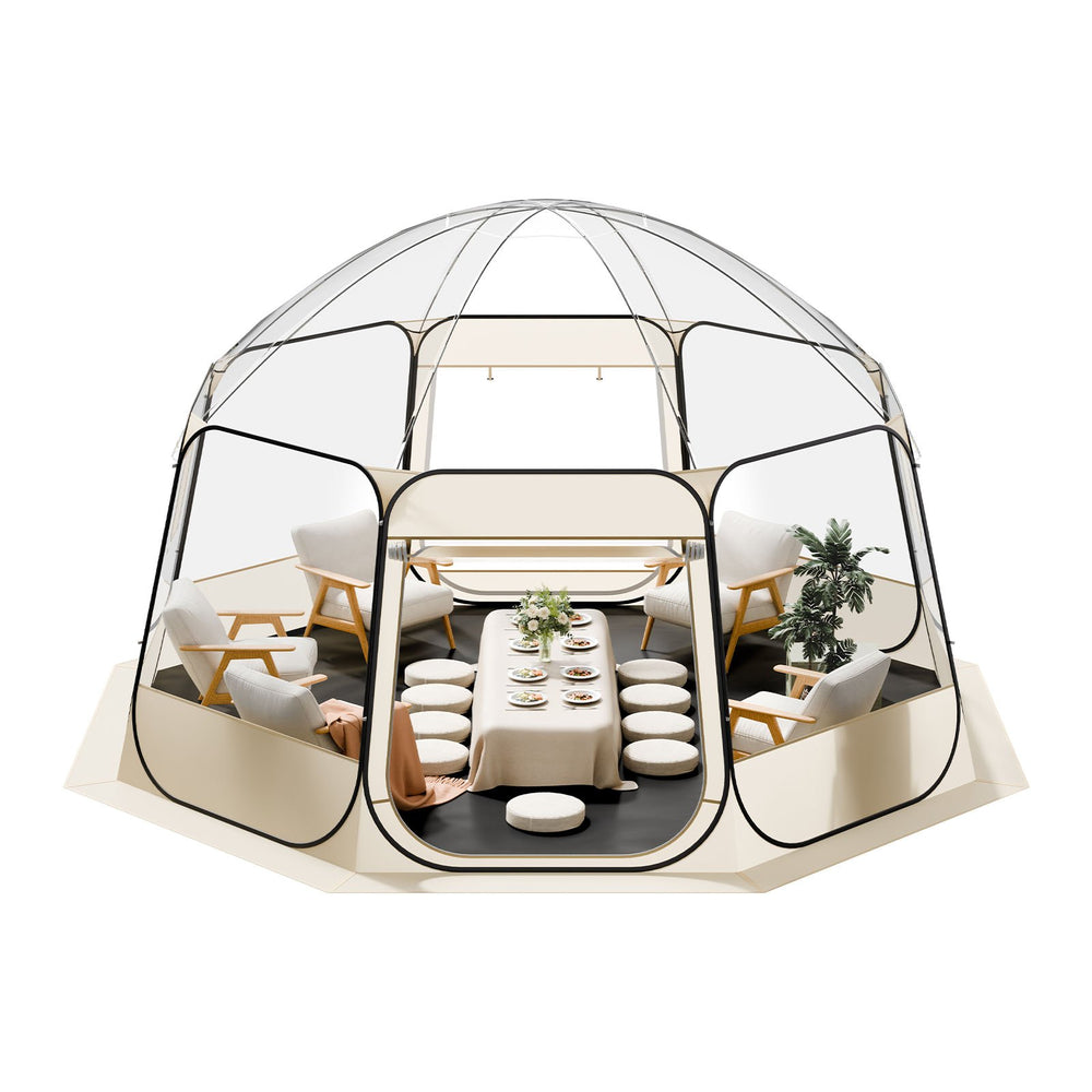 VEVOR Pop up Bubble Tent, 4.58 x 4.32 m Waterproof & UV-Resistant, Clear Camping Tent Shelter, Outdoor Garden Dome Igloo Tents with Windows, 540° Panoramic View, for 12-15 Persons Patio Backyard