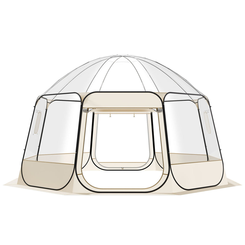VEVOR Pop up Bubble Tent, 4.58 x 4.32 m Waterproof & UV-Resistant, Clear Camping Tent Shelter, Outdoor Garden Dome Igloo Tents with Windows, 540° Panoramic View, for 12-15 Persons Patio Backyard