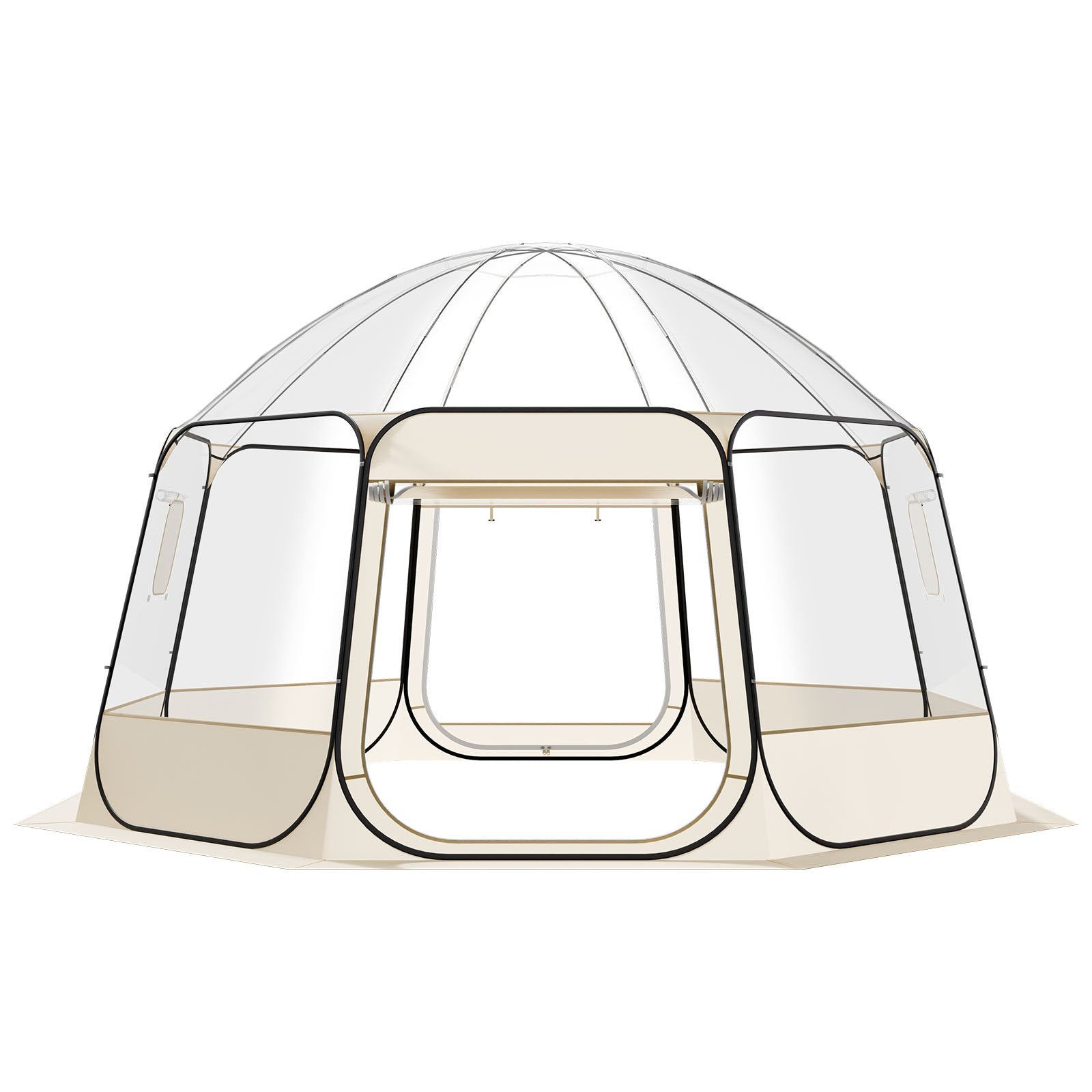 VEVOR Pop up Bubble Tent, 4.58 x 4.32 m Waterproof & UV-Resistant, Clear Camping Tent Shelter, Outdoor Garden Dome Igloo Tents with Windows, 540° Panoramic View, for 12-15 Persons Patio Backyard