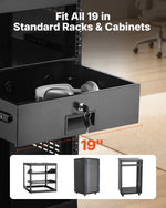 VEVOR 3U Rack Mount Drawer, 22.68 kg Max Load-Bearing, Lockable Server Cabinet Case, Sliding Drawer with Lock and Cable Management Holes, for Network Equipment Server AV Rack or Cabinet Enclosure