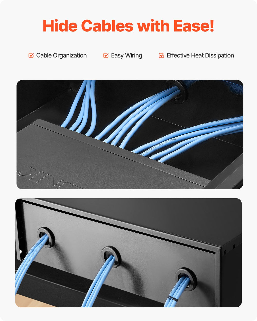 VEVOR 3U Rack Mount Drawer, 22.68 kg Max Load-Bearing, Lockable Server Cabinet Case, Sliding Drawer with Lock and Cable Management Holes, for Network Equipment Server AV Rack or Cabinet Enclosure