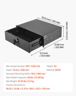 VEVOR 3U Rack Mount Drawer, 22.68 kg Max Load-Bearing, Lockable Server Cabinet Case, Sliding Drawer with Lock and Cable Management Holes, for Network Equipment Server AV Rack or Cabinet Enclosure