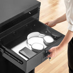 VEVOR 3U Rack Mount Drawer, 22.68 kg Max Load-Bearing, Lockable Server Cabinet Case, Sliding Drawer with Lock and Cable Management Holes, for Network Equipment Server AV Rack or Cabinet Enclosure