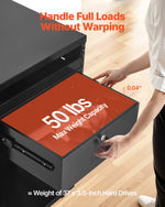 VEVOR 4U Rack Mount Drawer, 22.68 kg Max Load-Bearing, Lockable Server Cabinet Case, Sliding Drawer with Lock and Cable Management Holes, for Network Equipment Server AV Rack or Cabinet Enclosure