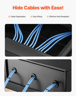 VEVOR 4U Rack Mount Drawer, 22.68 kg Max Load-Bearing, Lockable Server Cabinet Case, Sliding Drawer with Lock and Cable Management Holes, for Network Equipment Server AV Rack or Cabinet Enclosure