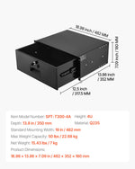 VEVOR 4U Rack Mount Drawer, 22.68 kg Max Load-Bearing, Lockable Server Cabinet Case, Sliding Drawer with Lock and Cable Management Holes, for Network Equipment Server AV Rack or Cabinet Enclosure