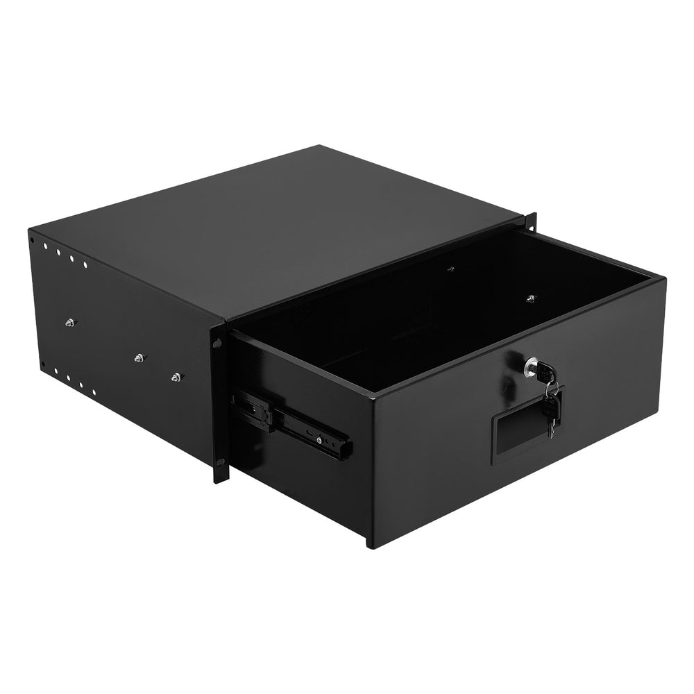 VEVOR 4U Rack Mount Drawer, 22.68 kg Max Load-Bearing, Lockable Server Cabinet Case, Sliding Drawer with Lock and Cable Management Holes, for Network Equipment Server AV Rack or Cabinet Enclosure
