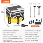 VEVOR Sewer Camera with 512Hz Locator, 98 ft/30 m, Self-Leveling Drain Inspection Camera with  9" 1080P HD Screen, 36X Zoom, Snake Plumbing Camera with Lights-12 LED, 32GB SD Card for Duct Pipe