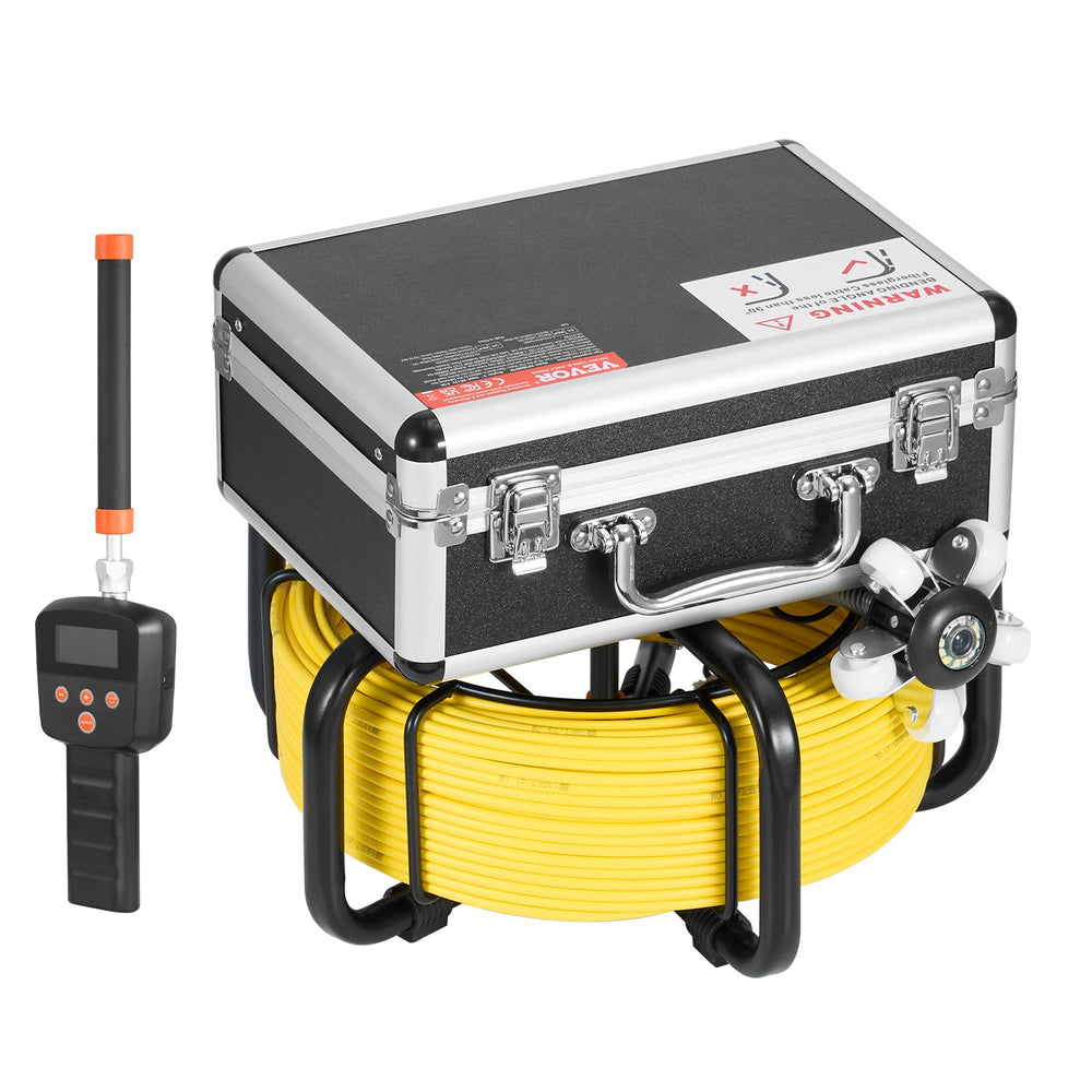 VEVOR Sewer Camera with 512Hz Locator, 98 ft/30 m, Self-Leveling Drain Inspection Camera with  9" 1080P HD Screen, 36X Zoom, Snake Plumbing Camera with Lights-12 LED, 32GB SD Card for Duct Pipe