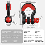 VEVOR 2 Pack 19 mm D Ring Shackle with 22.2 mm Screw Pin 28.5 Ton Break Strength