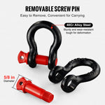 VEVOR 4 Pack 12.7 mm D Ring Shackle with 15.9 mm Screw Pin 8 Ton Break Strength