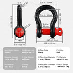 VEVOR 4 Pack 12.7 mm D Ring Shackle with 15.9 mm Screw Pin 8 Ton Break Strength