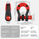 VEVOR 2 Pack 19 mm D Ring Shackle with 22.2 mm Screw Pin 30 Ton Break Strength