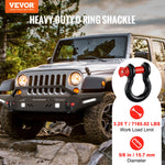 VEVOR 4 Pack 15.9 mm D Ring Shackle with 19 mm Screw Pin 13 Ton Break Strength