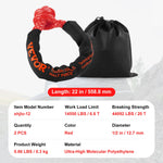 VEVOR Soft Shackle Synthetic Recovery Rope 2PCS 1.3x56 cm 20 Ton Break Strength