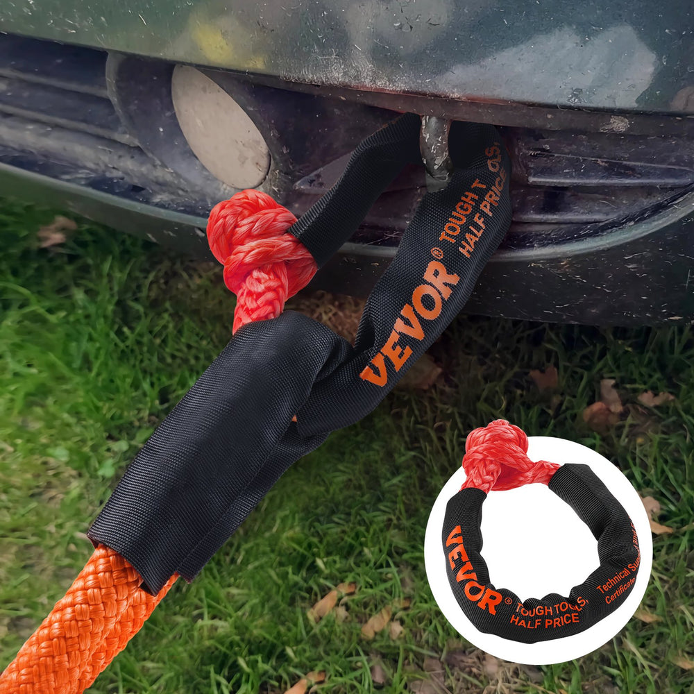 VEVOR Soft Shackle Synthetic Recovery Rope 2PCS 1.3x56 cm 20 Ton Break Strength