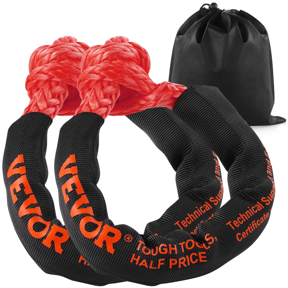 VEVOR Soft Shackle Synthetic Recovery Rope 2PCS 1.3x56 cm 20 Ton Break Strength