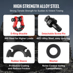 VEVOR 2 Pack 19 mm D Ring Shackle with 22.2 mm Screw Pin 30 Ton Break Strength