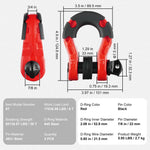 VEVOR 2 Pack 19 mm D Ring Shackle with 22.2 mm Screw Pin 30 Ton Break Strength
