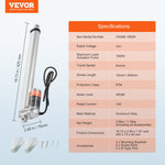 VEVOR Linear Actuator 12V 30.5 cm High Load 149.7 kg/1500N 0.5 cm/s IP54 Protection