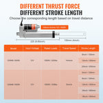 VEVOR Linear Actuator 12V 10.2 cm High Load 149.7 kg/1500N 0.5 cm/s IP54 Protection