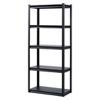VEVOR Storage Shelves, 2000 lbs, 5 Tier Garage Storage Shelving, 16" D x 32" W x 72" H Adjustable Metal Shelves for Garage Shelves Utility Rack Shelf, Ideal for Kitchen, Warehouse, Basement, Black