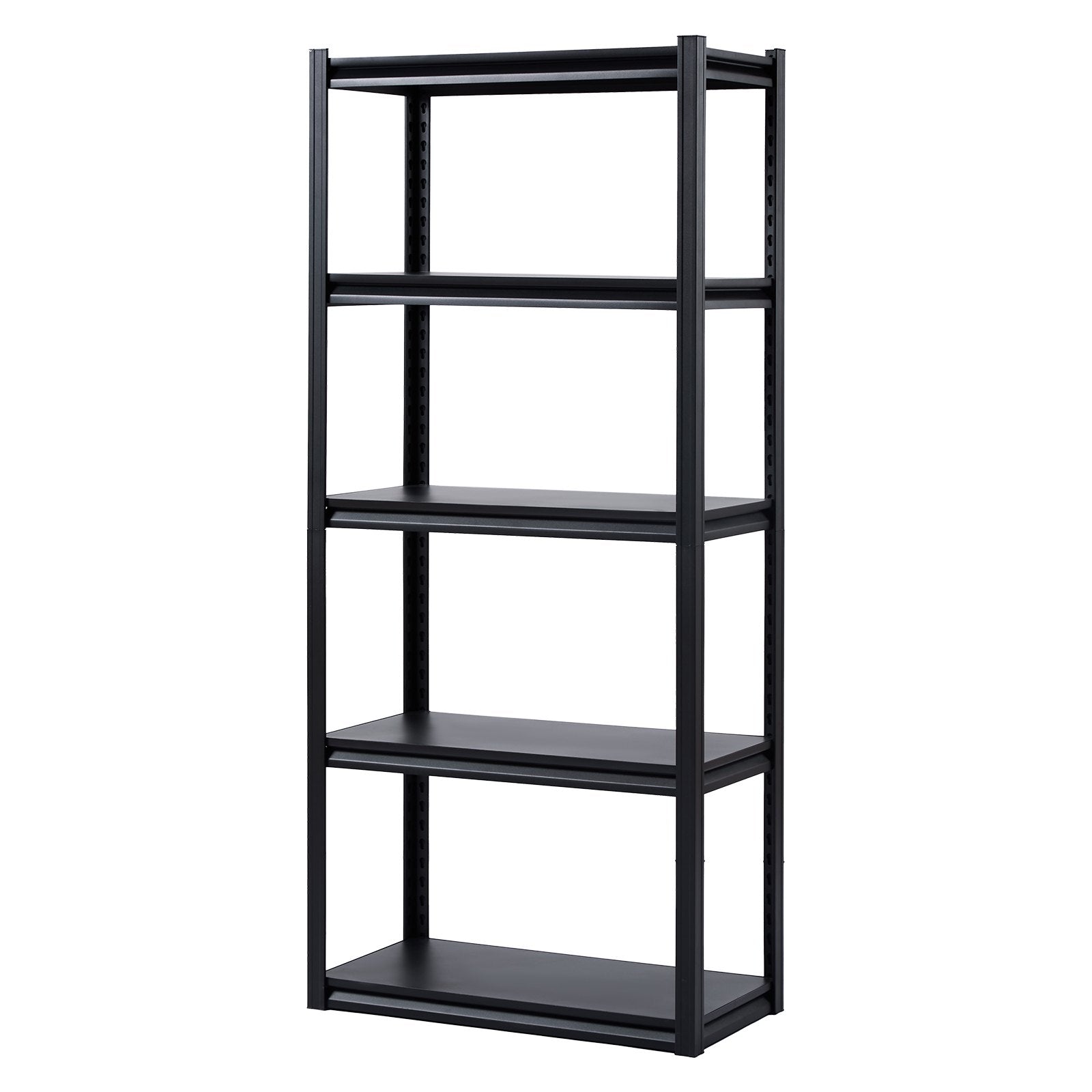 VEVOR Storage Shelves, 2000 lbs, 5 Tier Garage Storage Shelving, 16" D x 32" W x 72" H Adjustable Metal Shelves for Garage Shelves Utility Rack Shelf, Ideal for Kitchen, Warehouse, Basement, Black