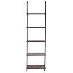 VEVOR Ladder Shelf, 5-Tier Bookshelf 17.3x11.8in, Open Wall-Mounted Ladder Shelf with Metal Frame,Storage Rack Sundries Holder for Kitchen Bedroom Bathroom Living Room, Black