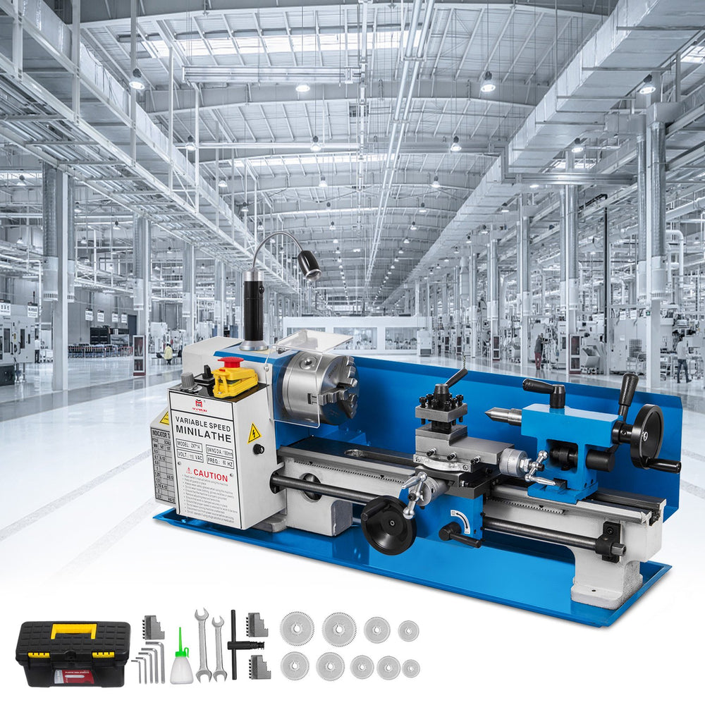 VEVOR Mini Metal Lathe 550W Variable Speed Metal Lathe 50 to 2500Rpm Precision Mini Benchtop Lathe 7x14 Inch for Mini Precision Parts Processing Sample Processing Modeling Works
