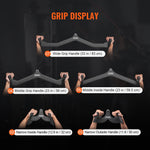 VEVOR LAT Pulldown Attachments, Cable Machine Rowing T-bar V-bar 5 Set, Tricep Pull Down Bar, Back Strength Training Rubber Coated Handle Grip, Bicep Curl Tricep Lat Pulldown Bar for Home Gym Fitness