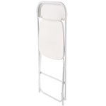 VEVOR 4 Pack Folding Chairs, Foldable Plastic Chairs with Heavy Duty Metal Frame, Portable Folding Card Table Chairs, Stackable Indoor Outdoor Seats for Home, Yard, Garden, Parties, Events, White