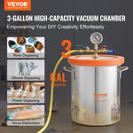 VEVOR Vacuum Chamber Tempered Glass Lid Vacuum 11.4 L Degassing Chamber Silicone