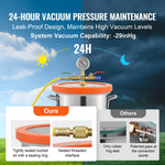 VEVOR Vacuum Chamber Tempered Glass Lid Vacuum 11.4 L Degassing Chamber Silicone