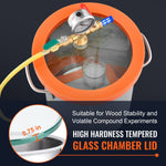 VEVOR Vacuum Chamber Tempered Glass Lid Vacuum 11.4 L Degassing Chamber Silicone