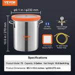 VEVOR Vacuum Chamber Tempered Glass Lid Vacuum 11.4 L Degassing Chamber Silicone