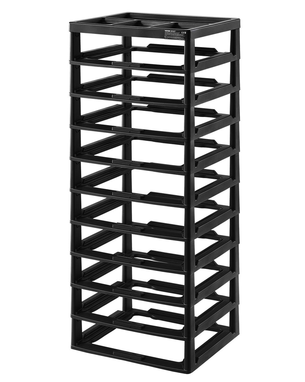 VEVOR Plastic Storage Organizer, 10-Tier Large Capacity with Organizer Top, Black Frame Only, PP Material Multifunctional Scrapbook Storage, for Office Essentials Tools Arts and Crafts Supplies