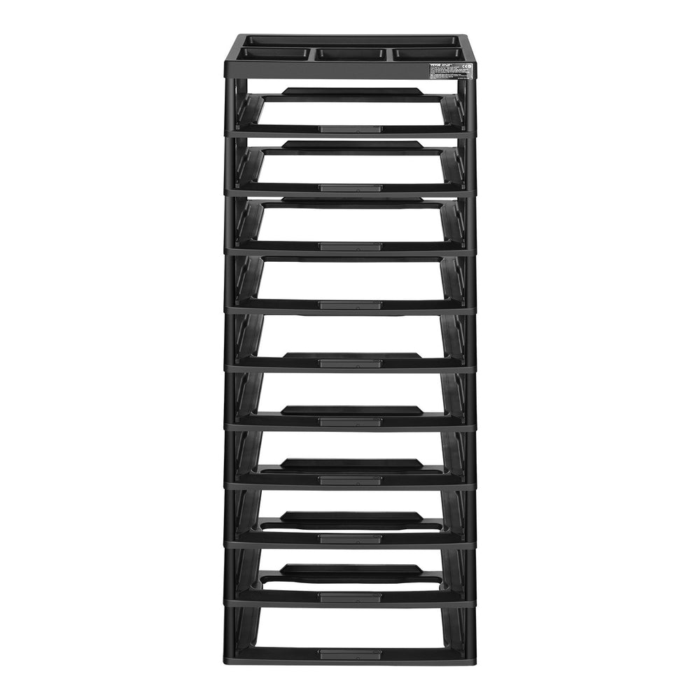 VEVOR Plastic Storage Organizer, 10-Tier Large Capacity with Organizer Top, Black Frame Only, PP Material Multifunctional Scrapbook Storage, for Office Essentials Tools Arts and Crafts Supplies