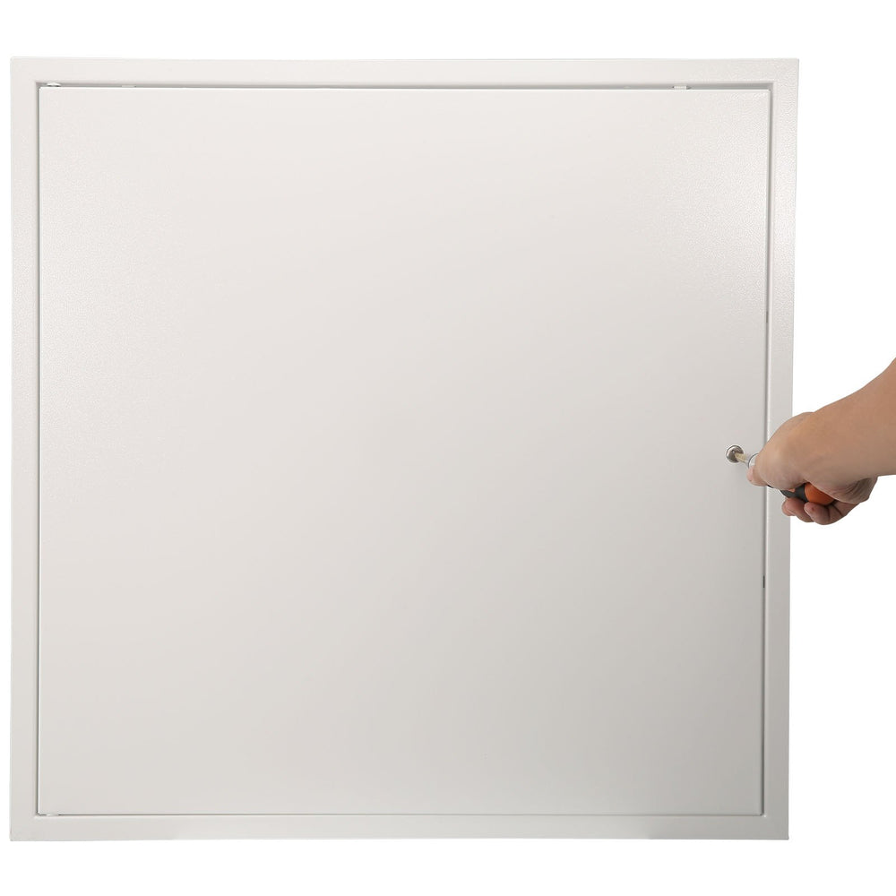 VEVOR Access Panel for Drywall, 64x64 cm Galvanized Steel Access Door, Easy Install Hinged Service Panel with Screwdriver Latch, for Ceiling Plumbing Electrical, 62x62 cm Cutout Size White