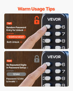 VEVOR Mechanical Keyless Entry Door Lock, 14 Digit Keypad, Double-sided Embedded Outdoor Gate Door Locks Set with Keypad and Handle, Water-proof Zinc Alloy, Easy to Install, for Garden, Yard, Garage