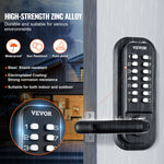 VEVOR Mechanical Keyless Entry Door Lock, 14 Digit Keypad, Double-sided Embedded Outdoor Gate Door Locks Set with Keypad and Handle, Water-proof Zinc Alloy, Easy to Install, for Garden, Yard, Garage