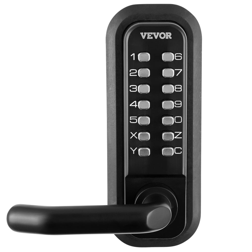 VEVOR Mechanical Keyless Entry Door Lock, 14 Digit Keypad, Double-sided Embedded Outdoor Gate Door Locks Set with Keypad and Handle, Water-proof Zinc Alloy, Easy to Install, for Garden, Yard, Garage