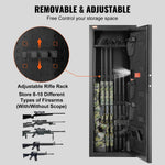 Secure Storage Cabinet for 8-10 Rifles, Tall Gun Safe with Digital Keypad and Lock, Quick Access Rifle Cabinet with Adjustable Shelf, Ideal for Home Rifle and Shotgun Storage (Assembly Required)