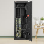 Secure Storage Cabinet for 8-10 Rifles, Tall Gun Safe with Digital Keypad and Lock, Quick Access Rifle Cabinet with Adjustable Shelf, Ideal for Home Rifle and Shotgun Storage (Assembly Required)