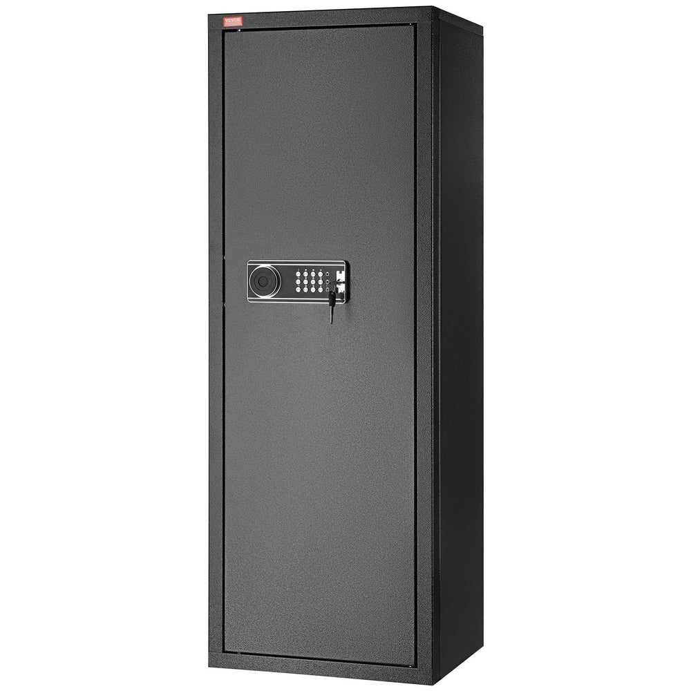Secure Storage Cabinet for 8-10 Rifles, Tall Gun Safe with Digital Keypad and Lock, Quick Access Rifle Cabinet with Adjustable Shelf, Ideal for Home Rifle and Shotgun Storage (Assembly Required)