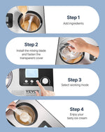VEVOR 1.9 L Automatic Ice Cream Machine Electric Yogurt Gelato Make Silver