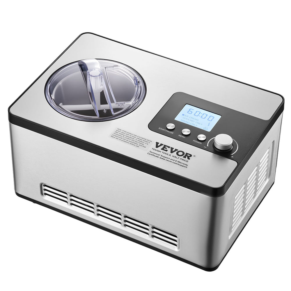 VEVOR 1.9 L Automatic Ice Cream Machine Electric Yogurt Gelato Make Silver