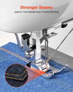 VEVOR Computerized Sewing Machine, 60 Stitch Applications, with LED Screen, Foot Pedal and LED Light, Heavy-Duty Metal Frame, Digital Sewing Machine with Powerful Motor for Crafts and Mending
